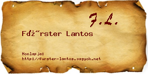 Fürster Lantos névjegykártya